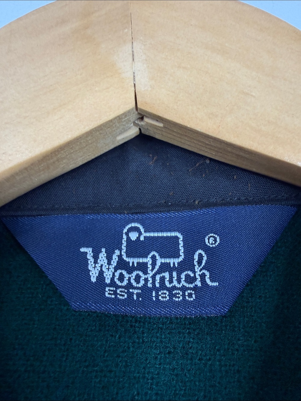Woolrich Overshirt Mens XL Dark Green Wool Flannel Long Sleeve Elbow Patches - Picture 10 of 11